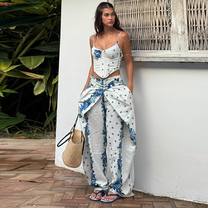 Romper Floral Print - Сексуальный женский костюм с принтом: топ