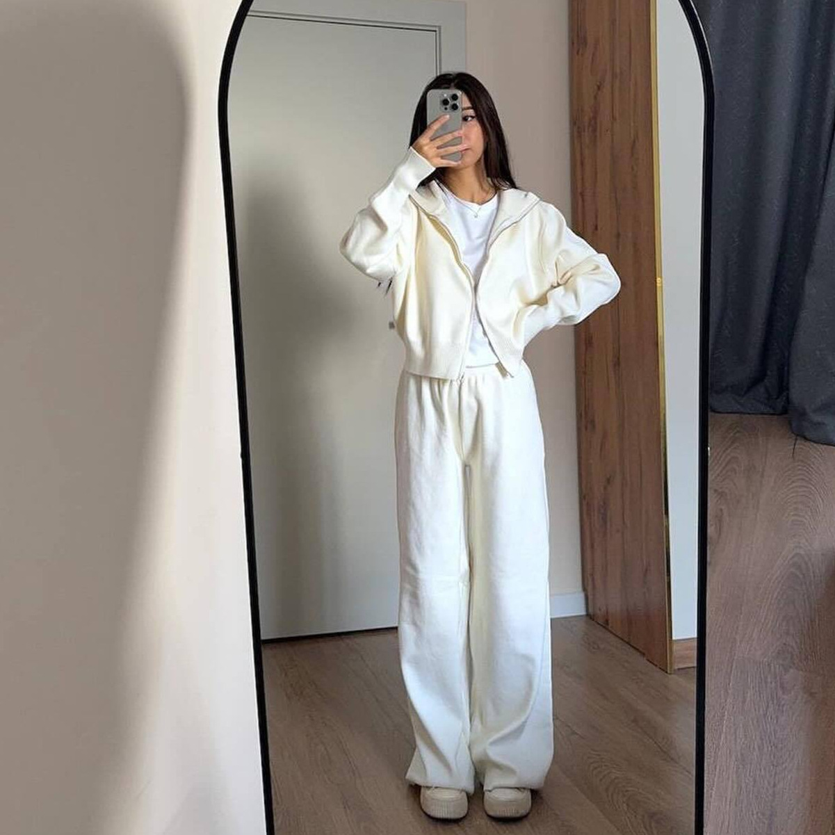 Linen Pant Wide - Женские одинаковые комплекты Трикотажный повседневный комплект