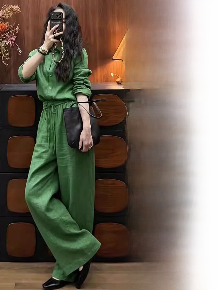 Linen Pant Wide - Льняная рубашка свободного кроя и брюки