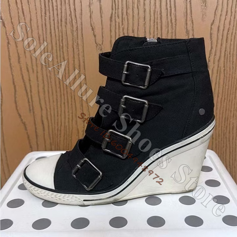 Wedge Espadrille Women - Серые высокие кроссовки на танкетке с