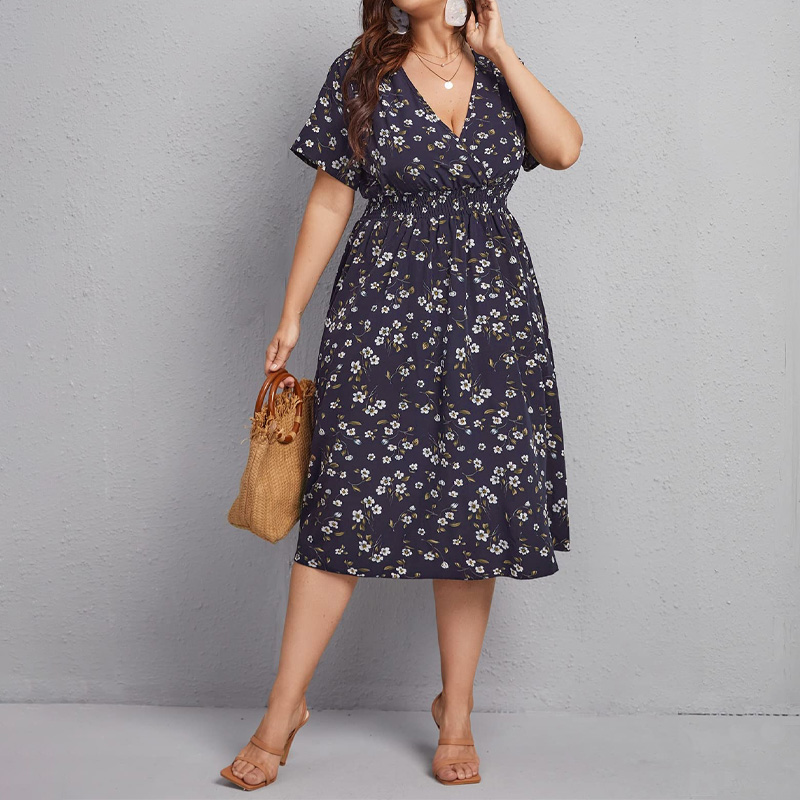 Женское платье больших размеро – обзор и цена Romper Floral Print