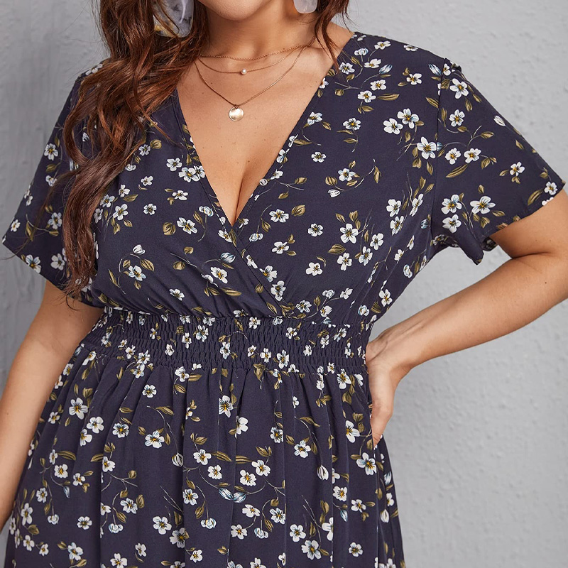 Женское платье больших размеро – обзор и цена Romper Floral Print